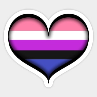 Large Vector Heart in Gender Fluid Pride Flag Colors Sticker